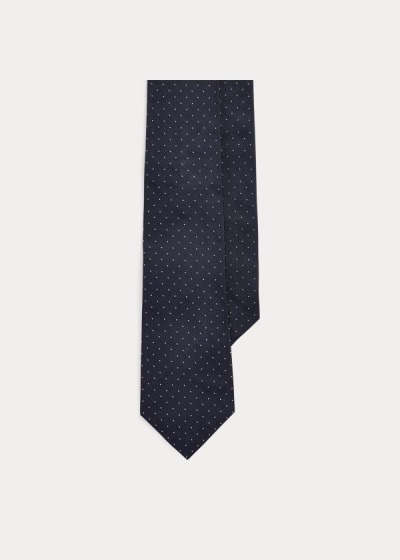 Corbatas Ralph Lauren Hombre Azul Marino - Pin Dot Silk - SHLQX8092